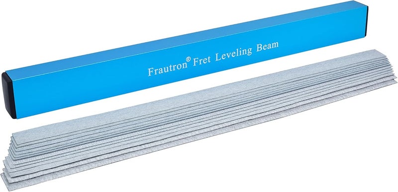 Frautron 16" Fret Leveling Beam, Aluminum Guitar Fret Leveler Sanding Block File Bar, Pro Luthier Fretboard Leveling Repair Tool with 12PCS 120/240/400/600/1000 Grit Replacement Sandpaper Strip - Image 5